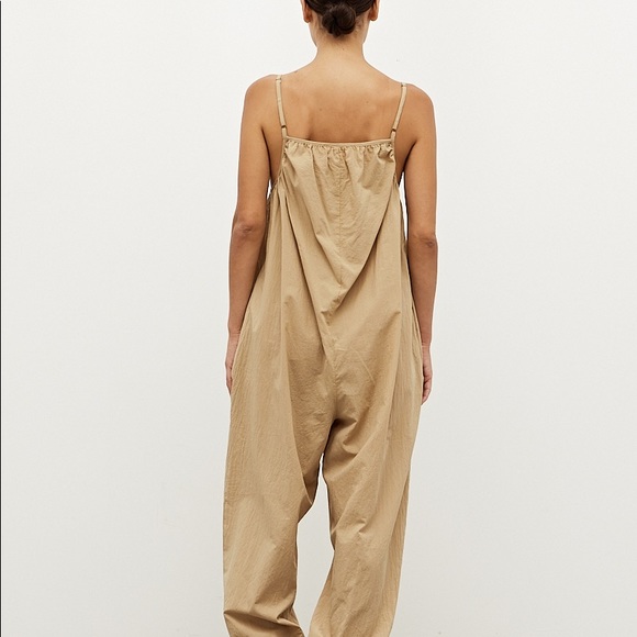 NWT Grade and Gather @ The King Kouture 100% Cotton Jumpsuit Caramel Brown Med - Picture 5 of 5